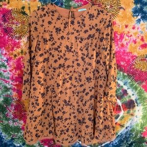 Orange and Black Floral Dress